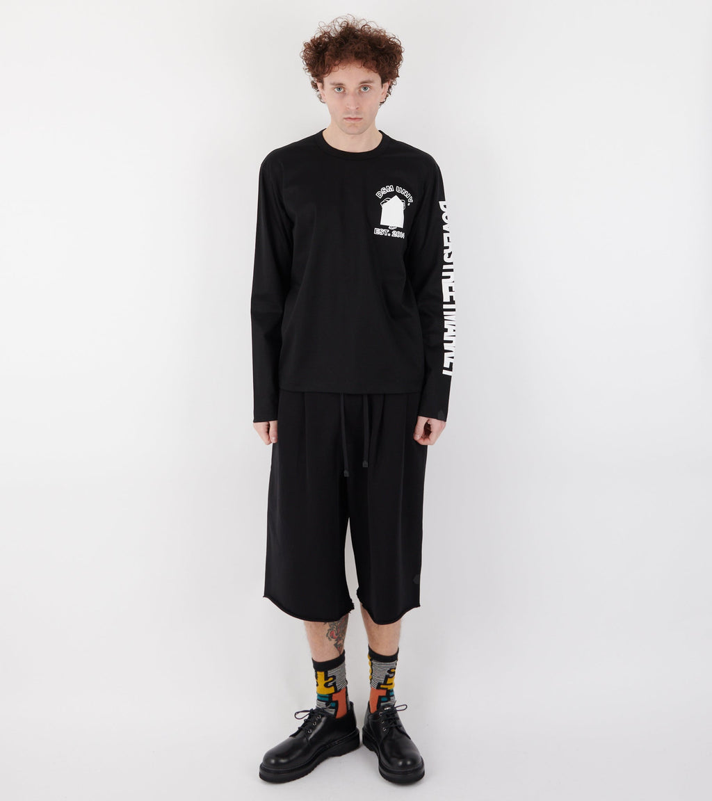 Pleated Sweat Shorts Black