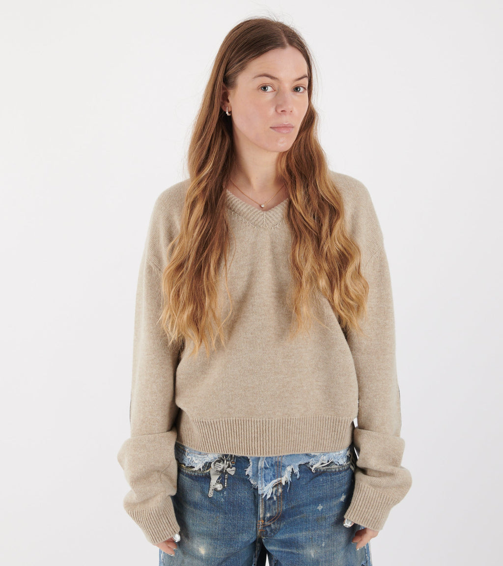 Open Back Wool Knit Beige