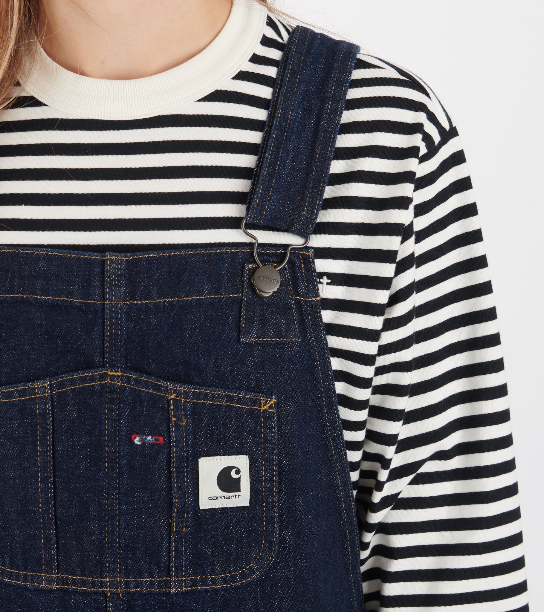 W Bib Overall Straight Blue Rinsed