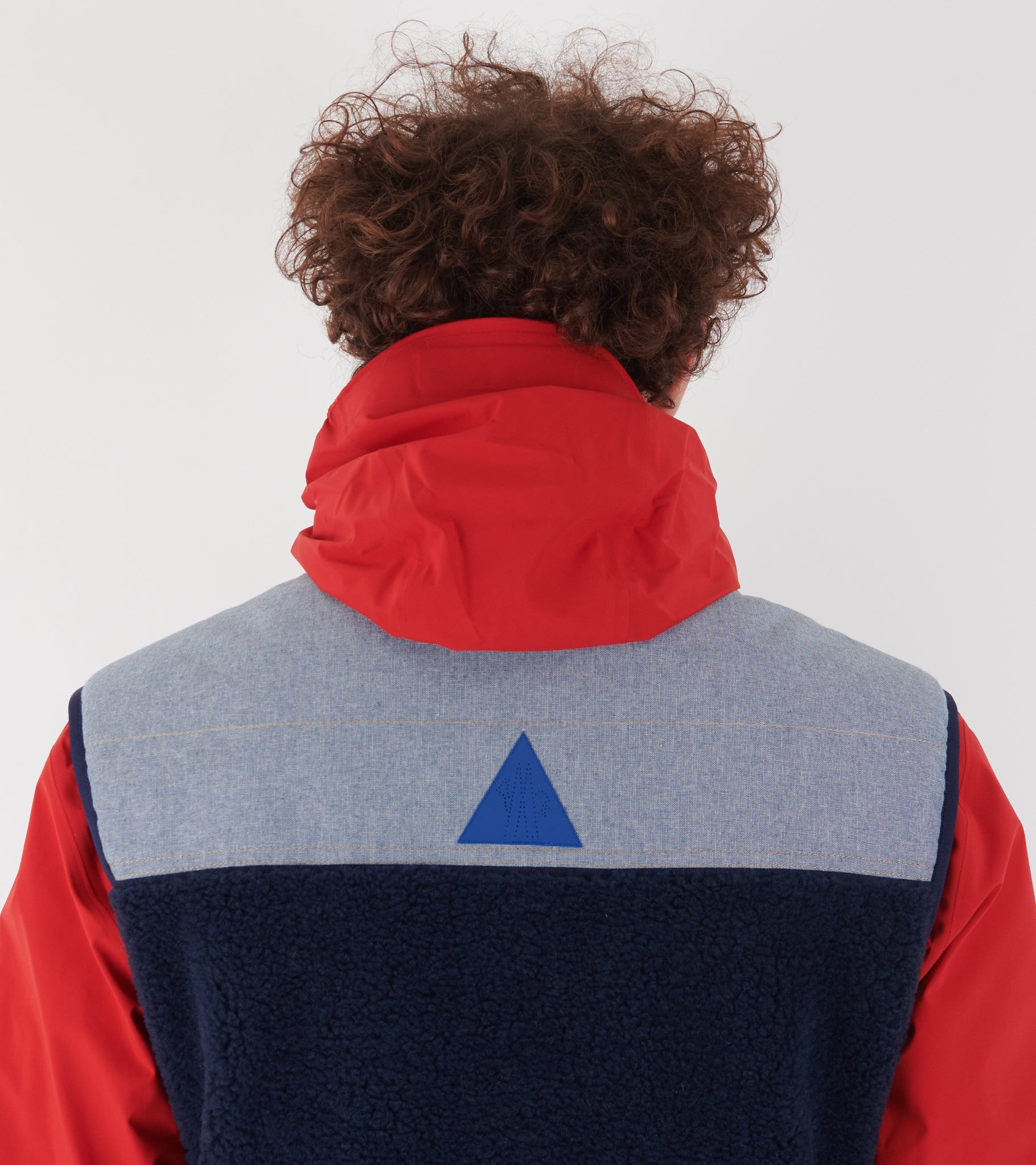 Teddy & Chambray Vest Navy Blue