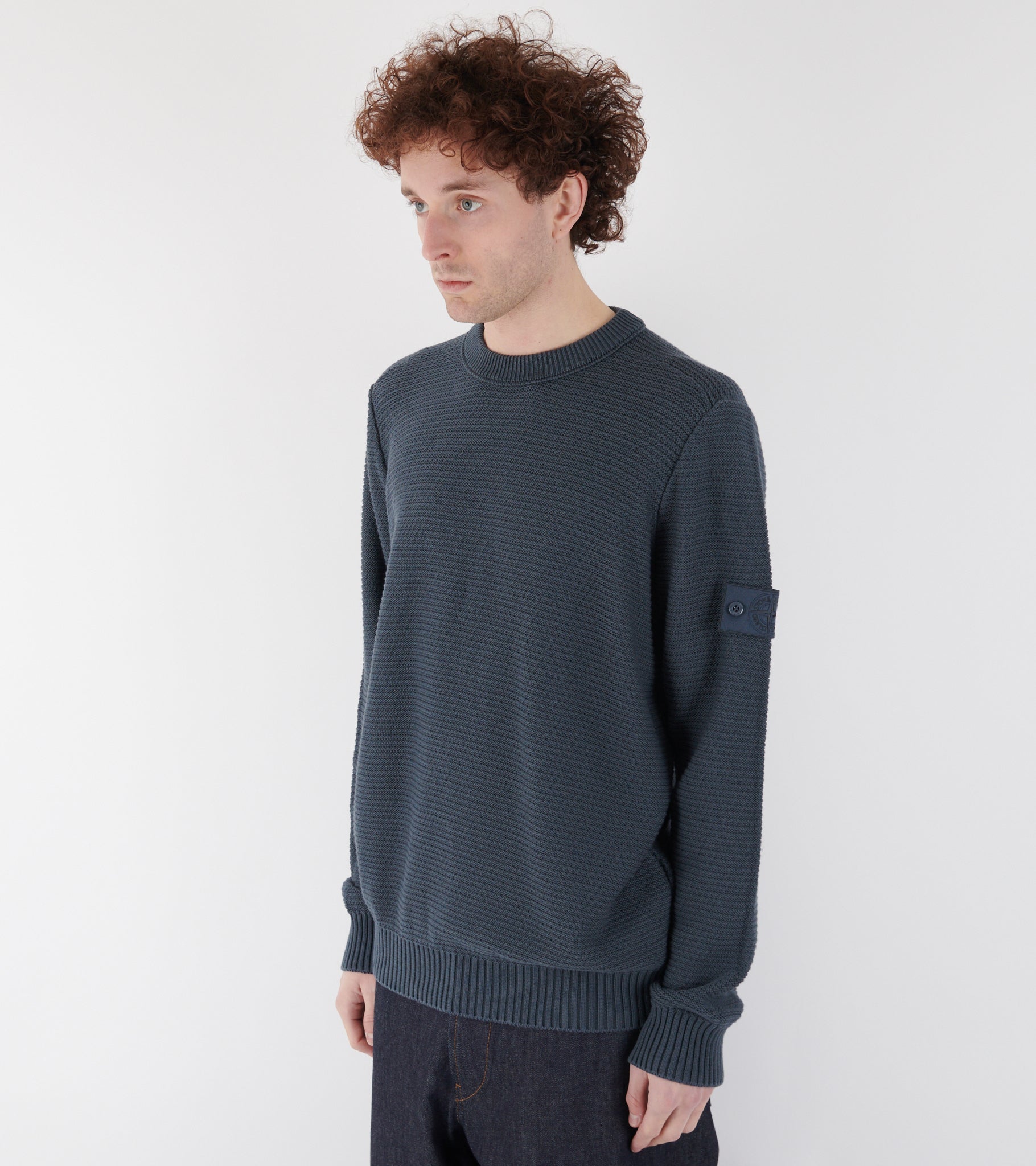 Cotton Cashmere Ghost Knit Dusty Petrol Blue
