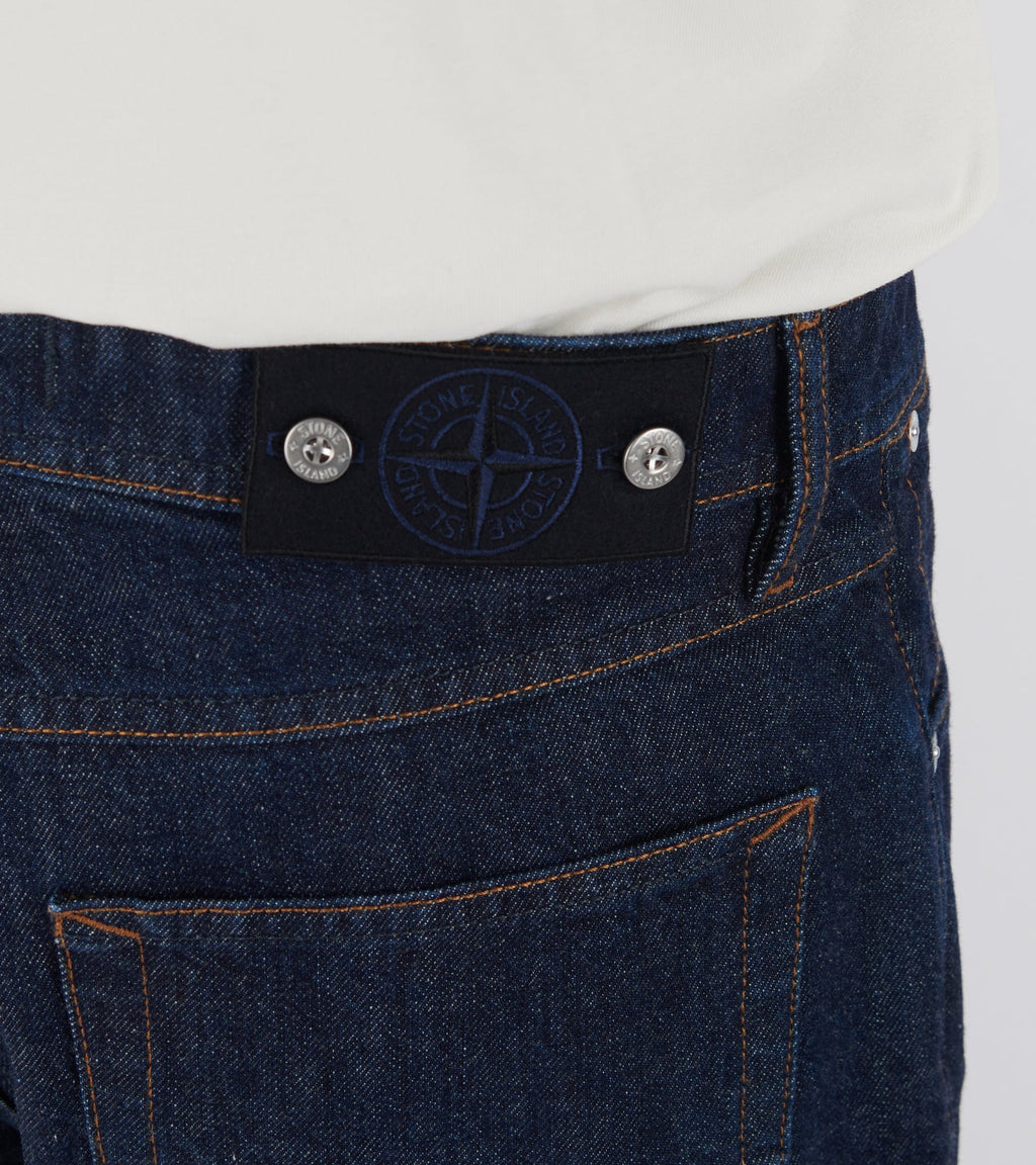Indigo Denim Rinsed Loose Jeans Blue