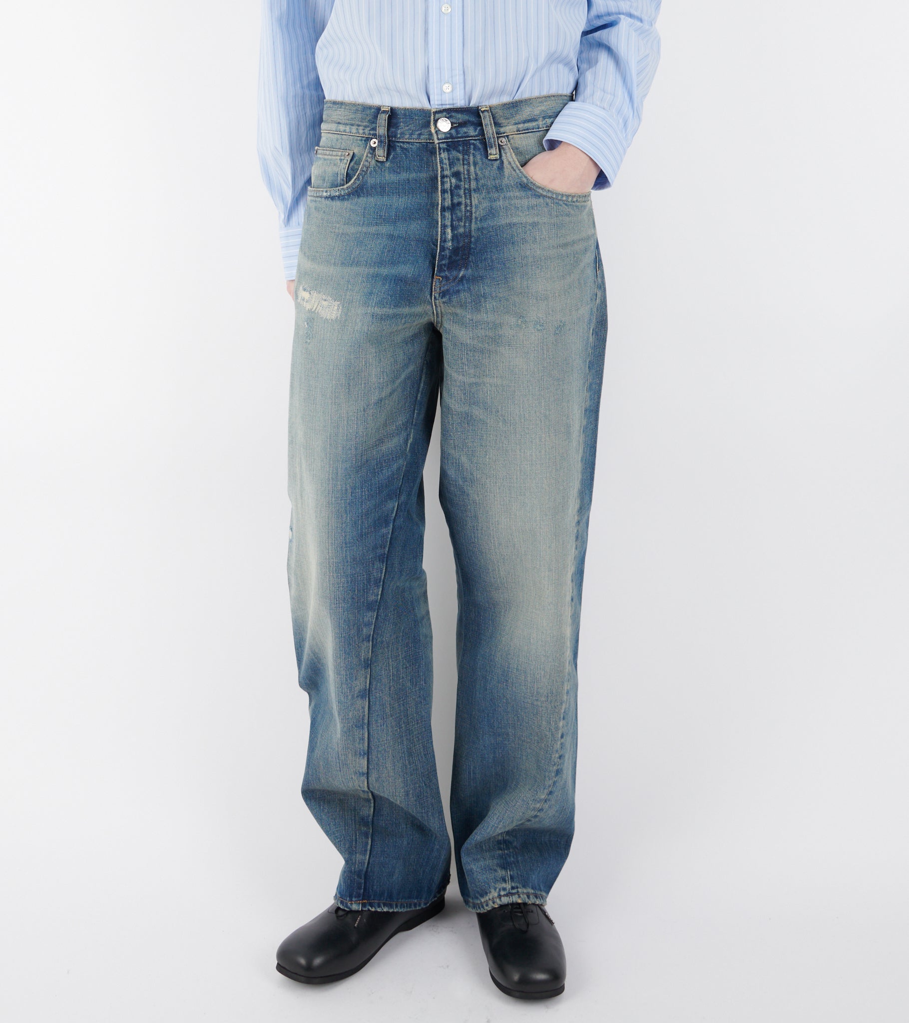 Wide Twist Jeans Well Worn Blue