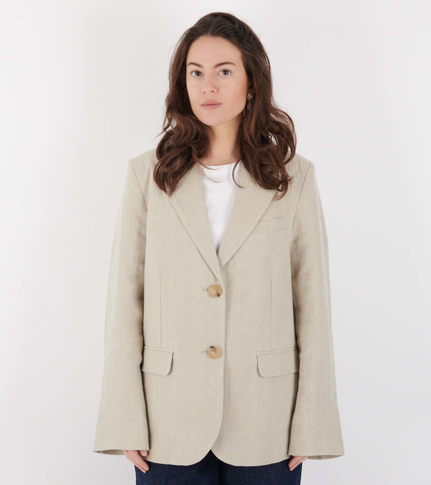 Linen Straight Blazer Nature