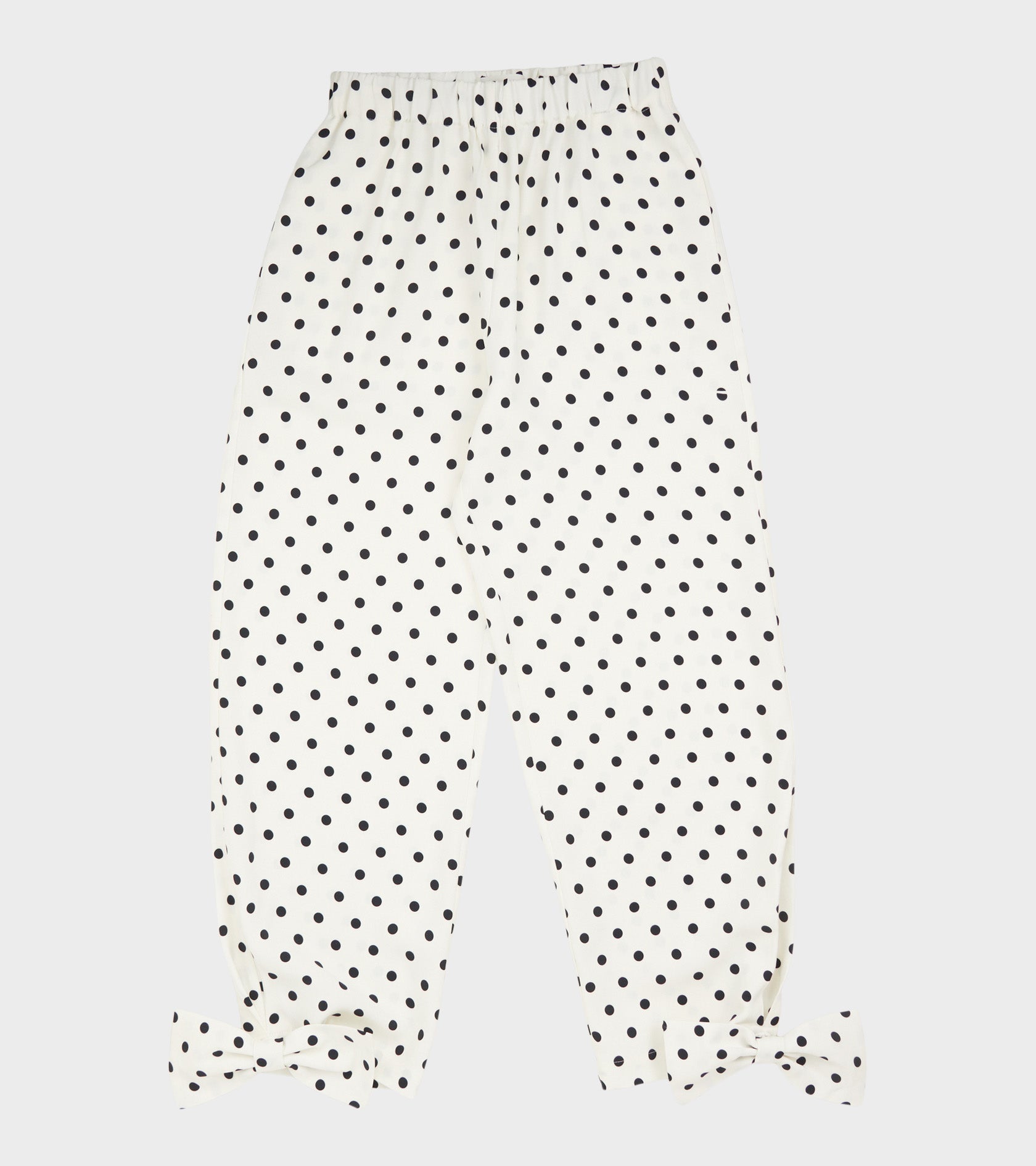 Coco Pants W. Bows White/Black Dots