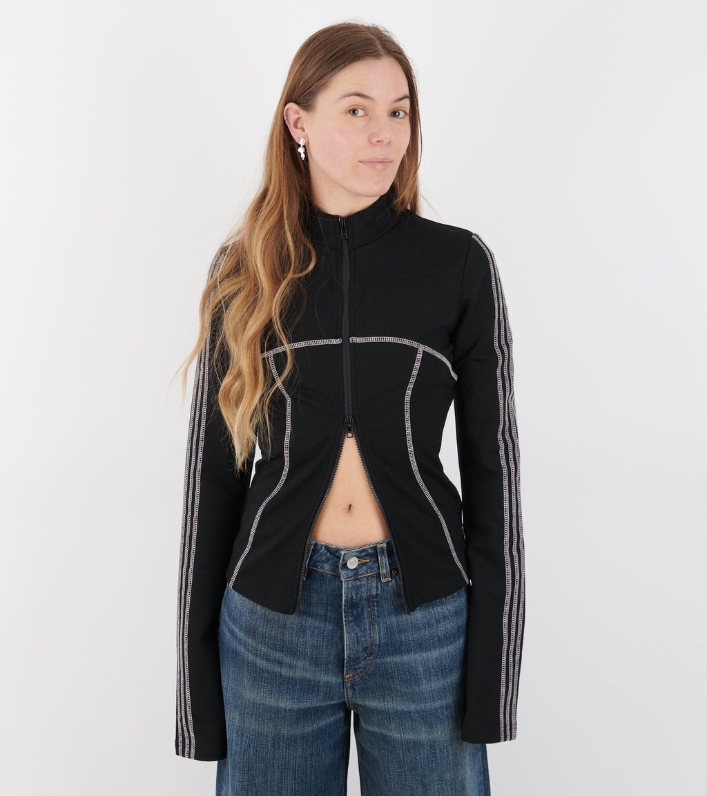 Zoe Track Blouse Black