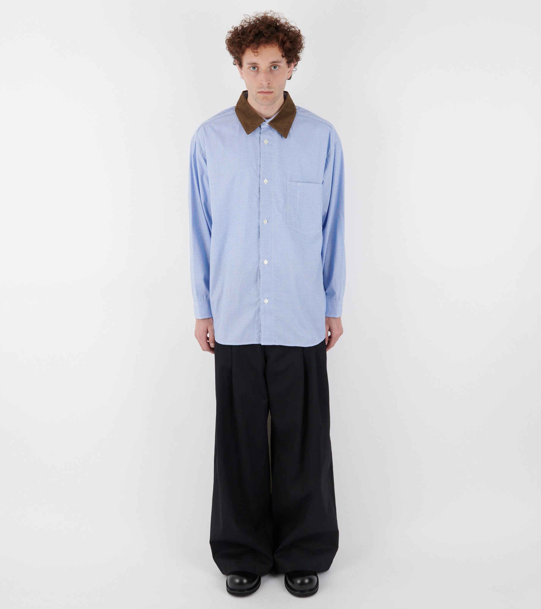 Check Shirt Light Blue/Brown
