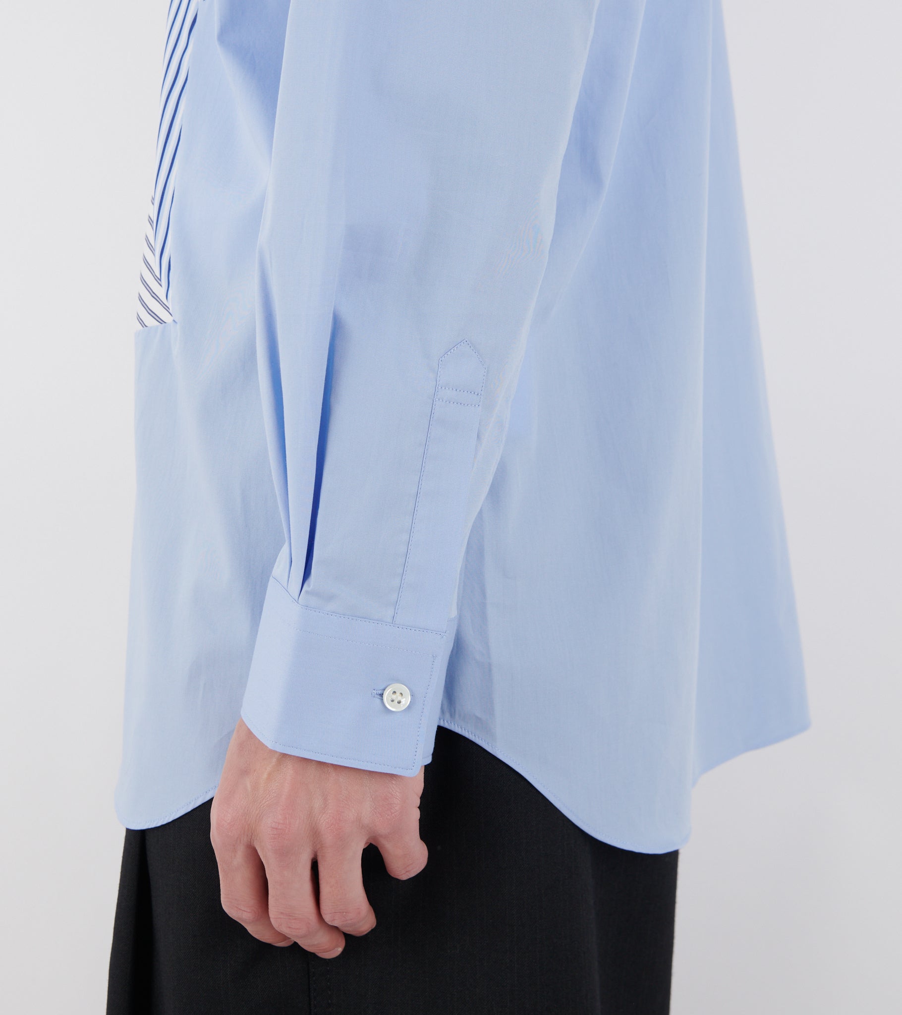 Patchwork 3D Cubes Shirt Light Blue