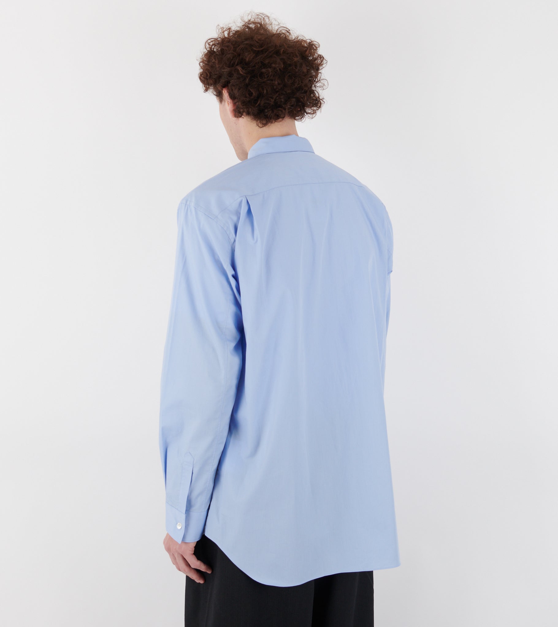 Patchwork 3D Cubes Shirt Light Blue