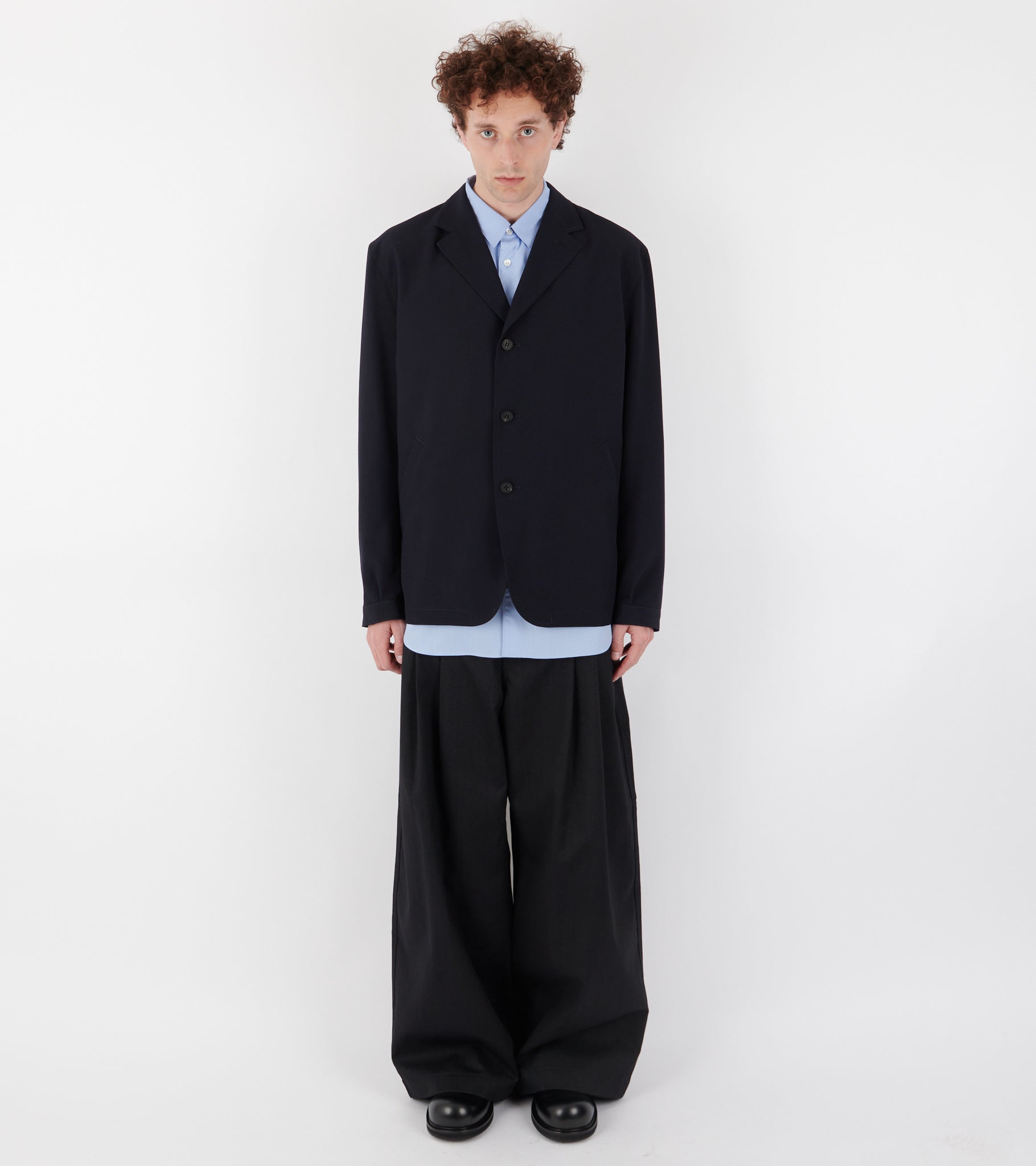 Tropical Wool Blazer Dark Navy