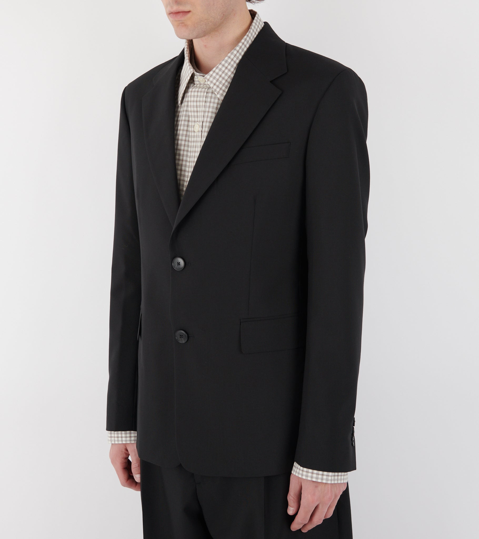 Single Breasted Blazer Black Tropical Wool