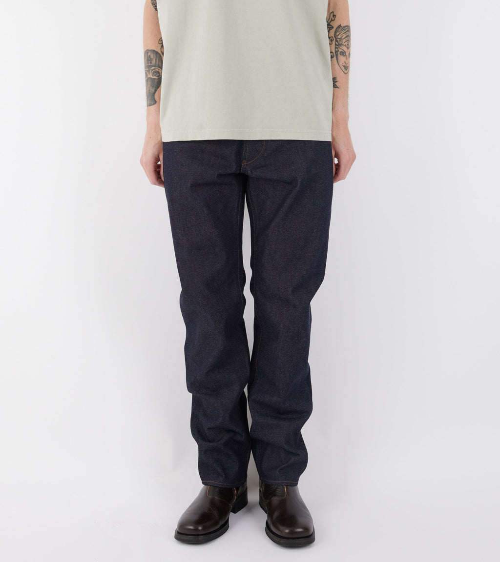 Indigo Denim Raw Jeans Straight Blue
