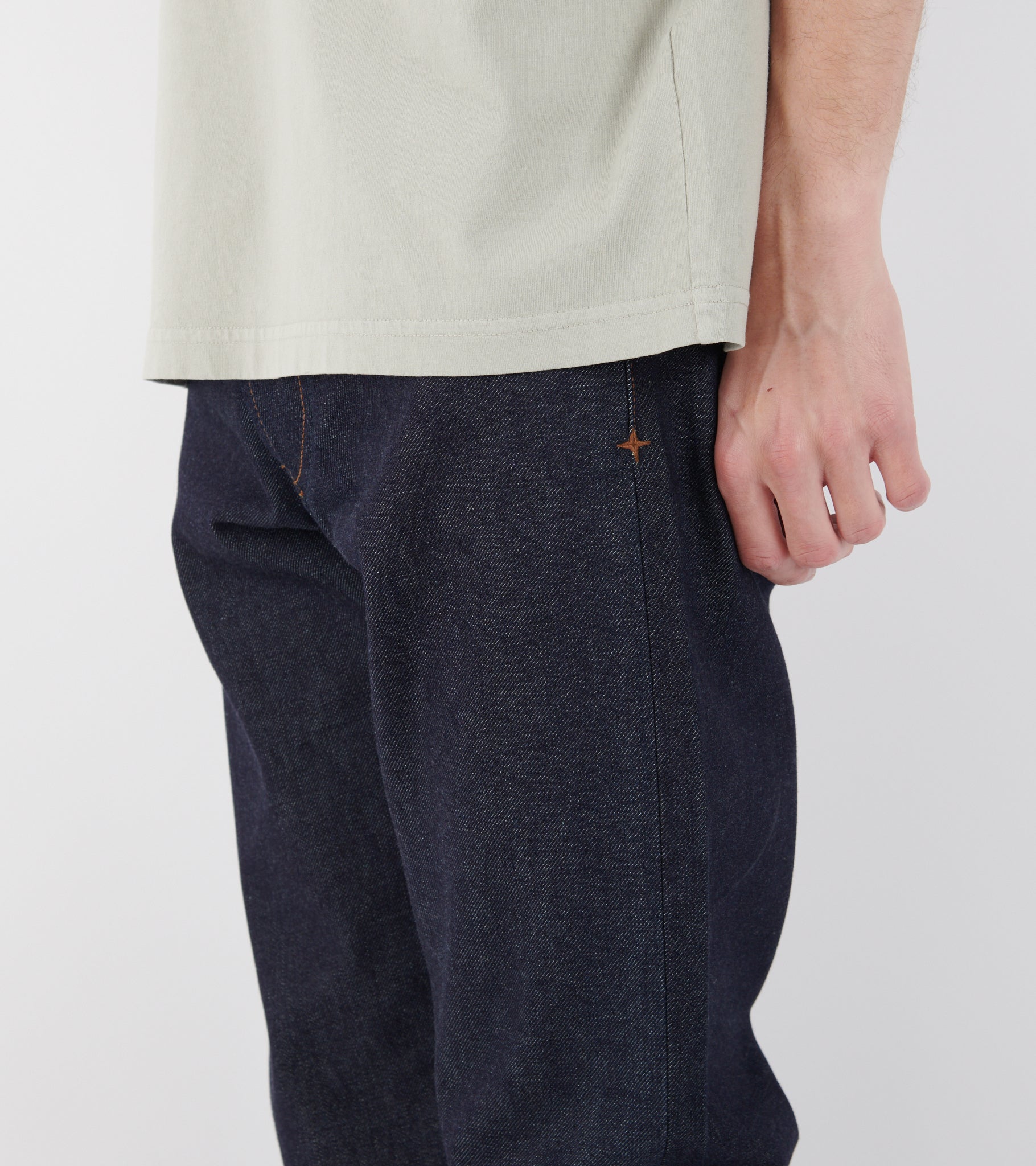 Indigo Denim Raw Jeans Straight Blue