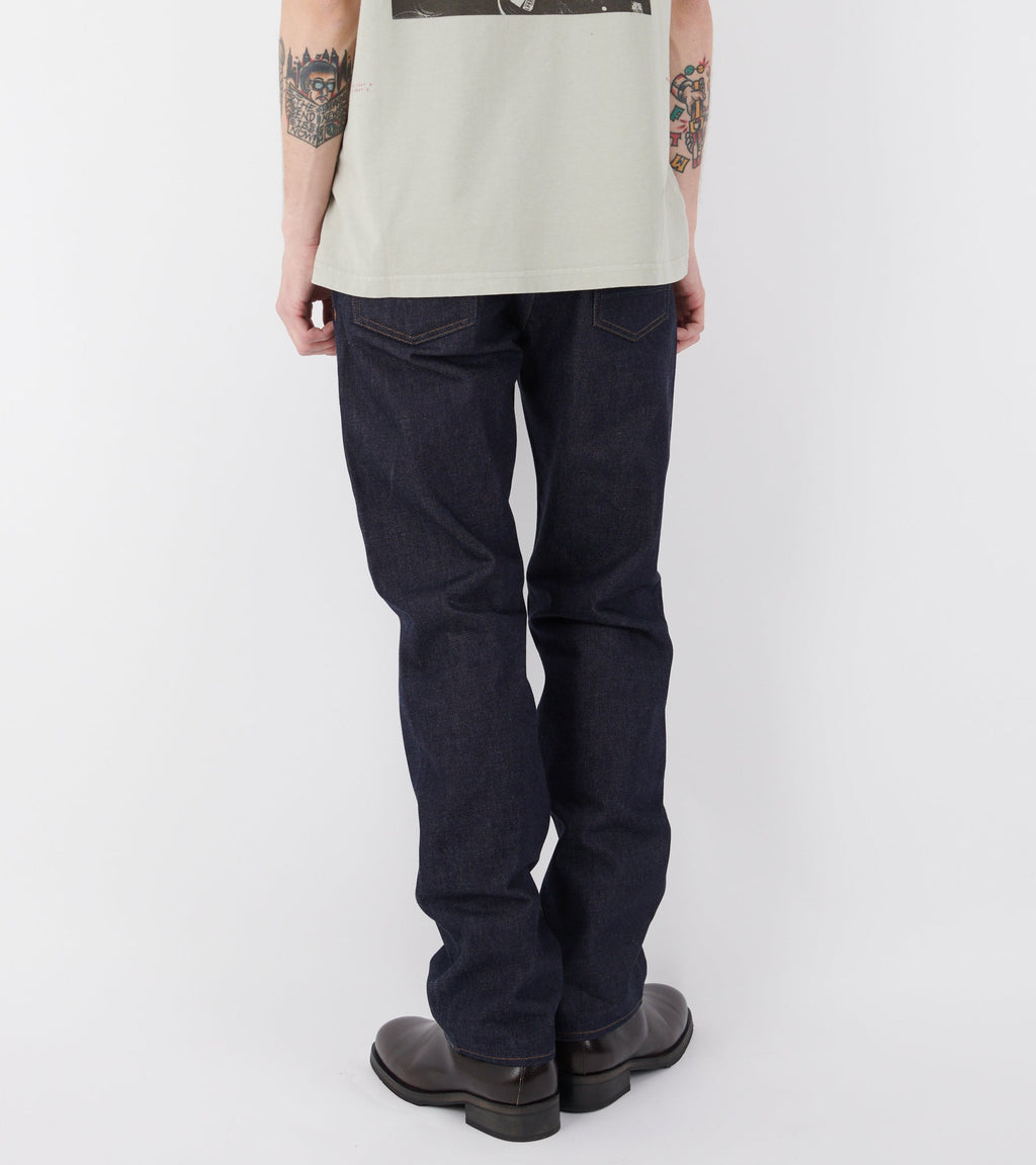 Indigo Denim Raw Jeans Straight Blue