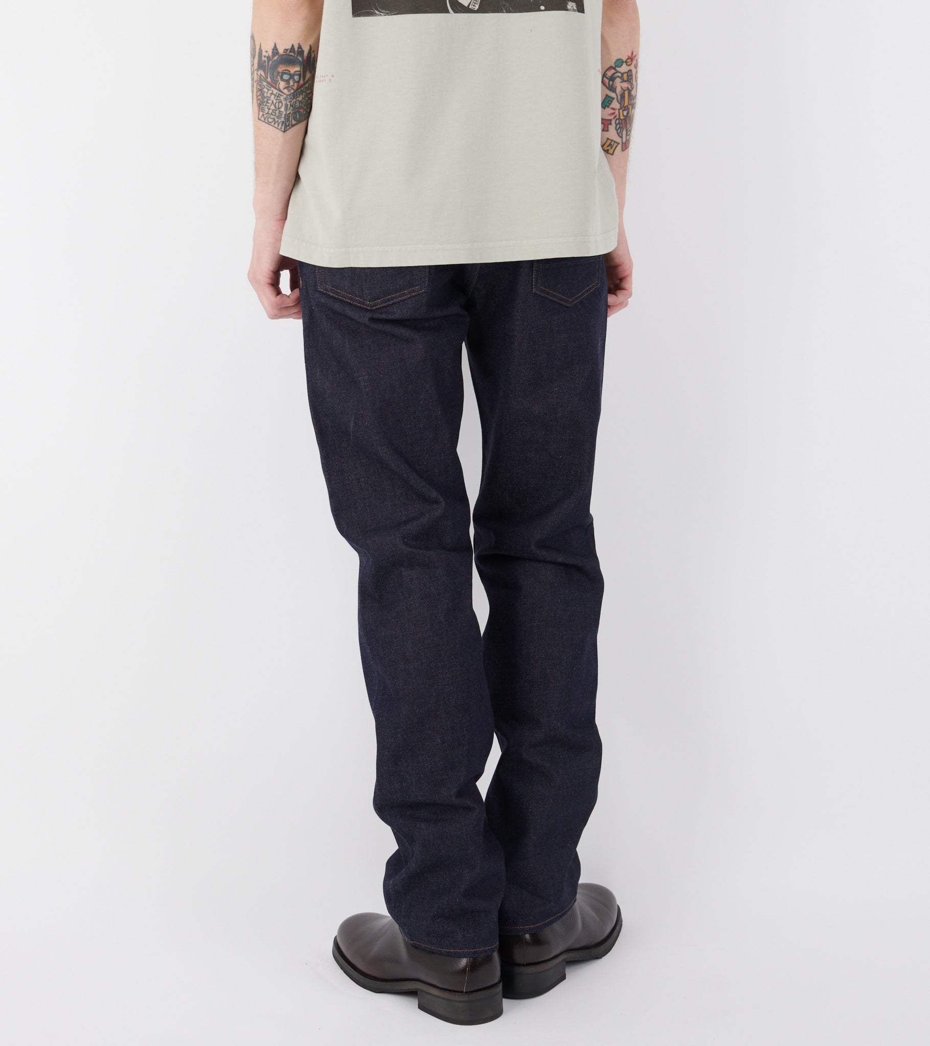 Indigo Denim Raw Jeans Straight Blue