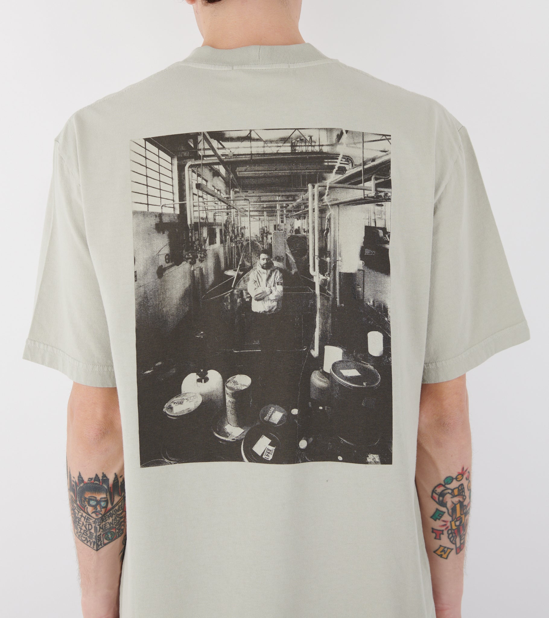 Print T-shirt Sandy Grey
