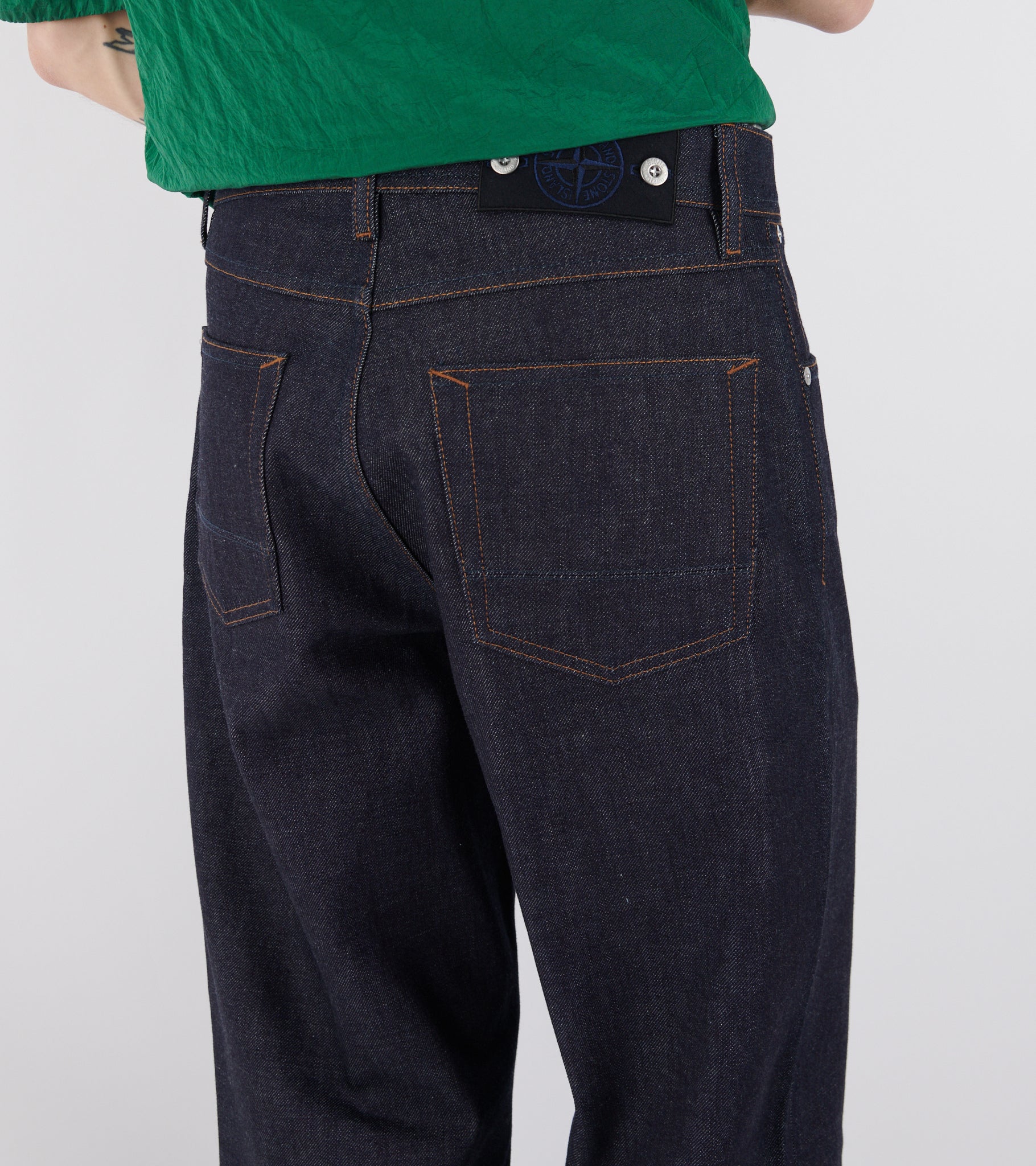 Indigo Denim Raw Jeans Loose Blue