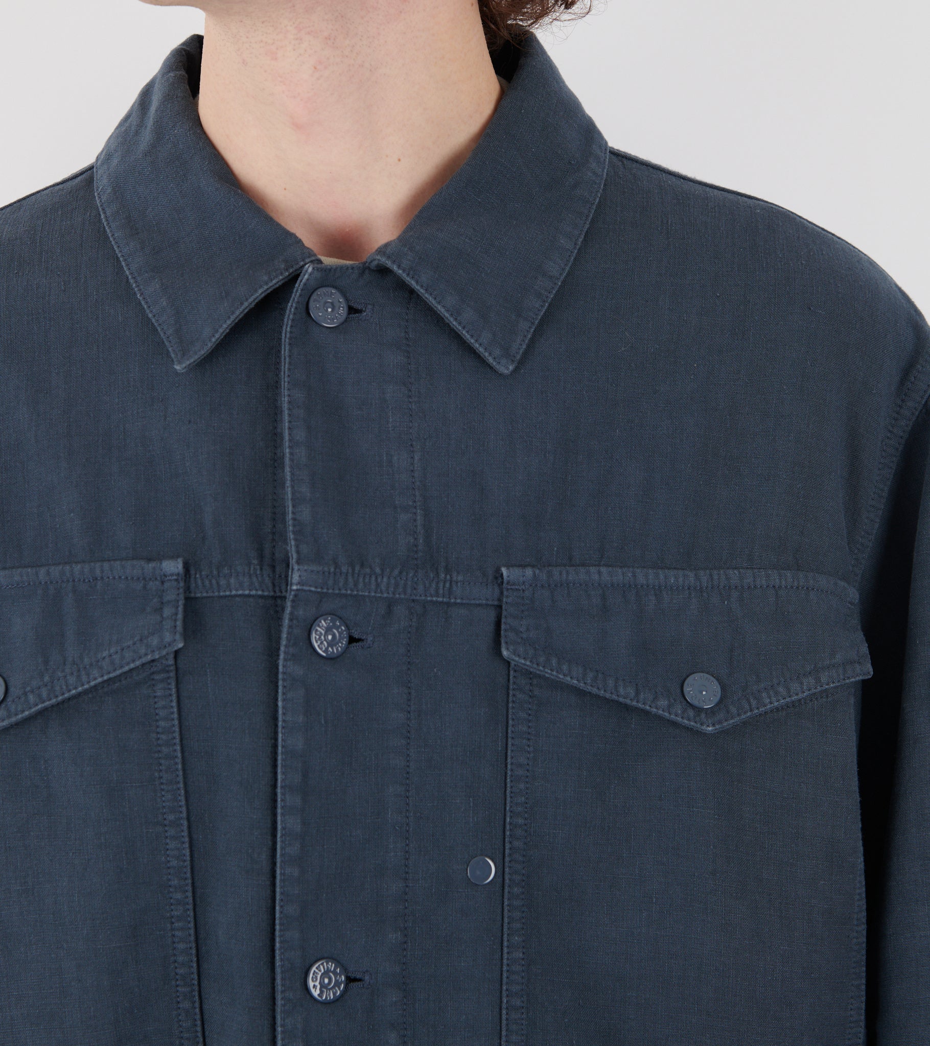 Bonded Linen-TC S.I. Ghost Jacket Dusty Petrol Blue