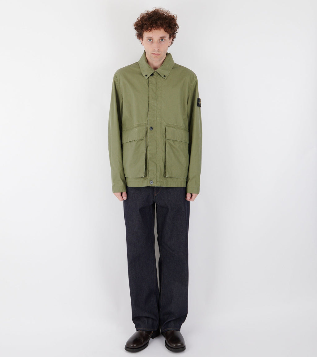 Waxed Pigment Cotton Tela Jacket Green