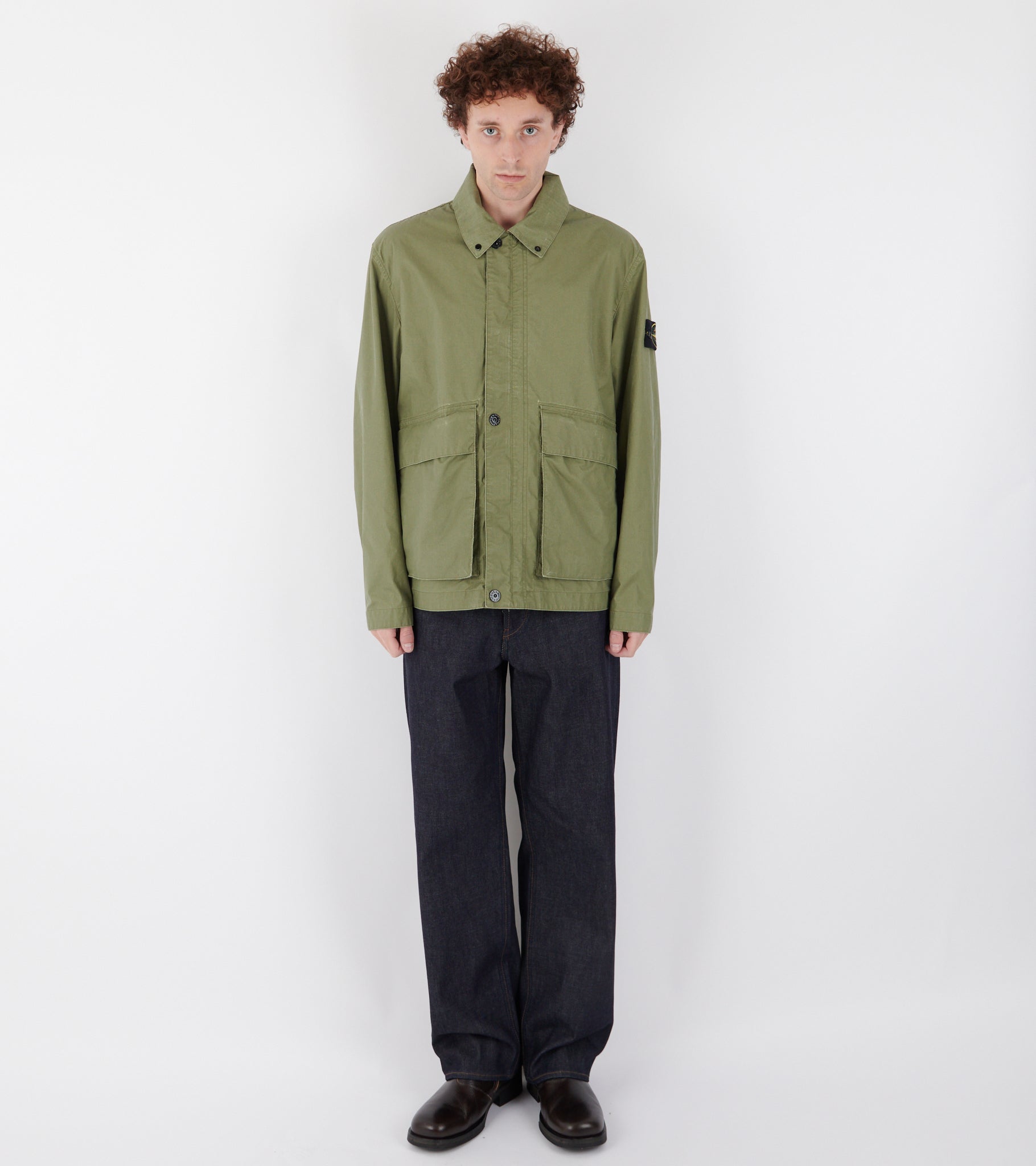 Waxed Pigment Cotton Tela Jacket Green