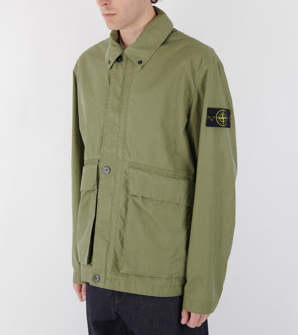 Waxed Pigment Cotton Tela Jacket Green