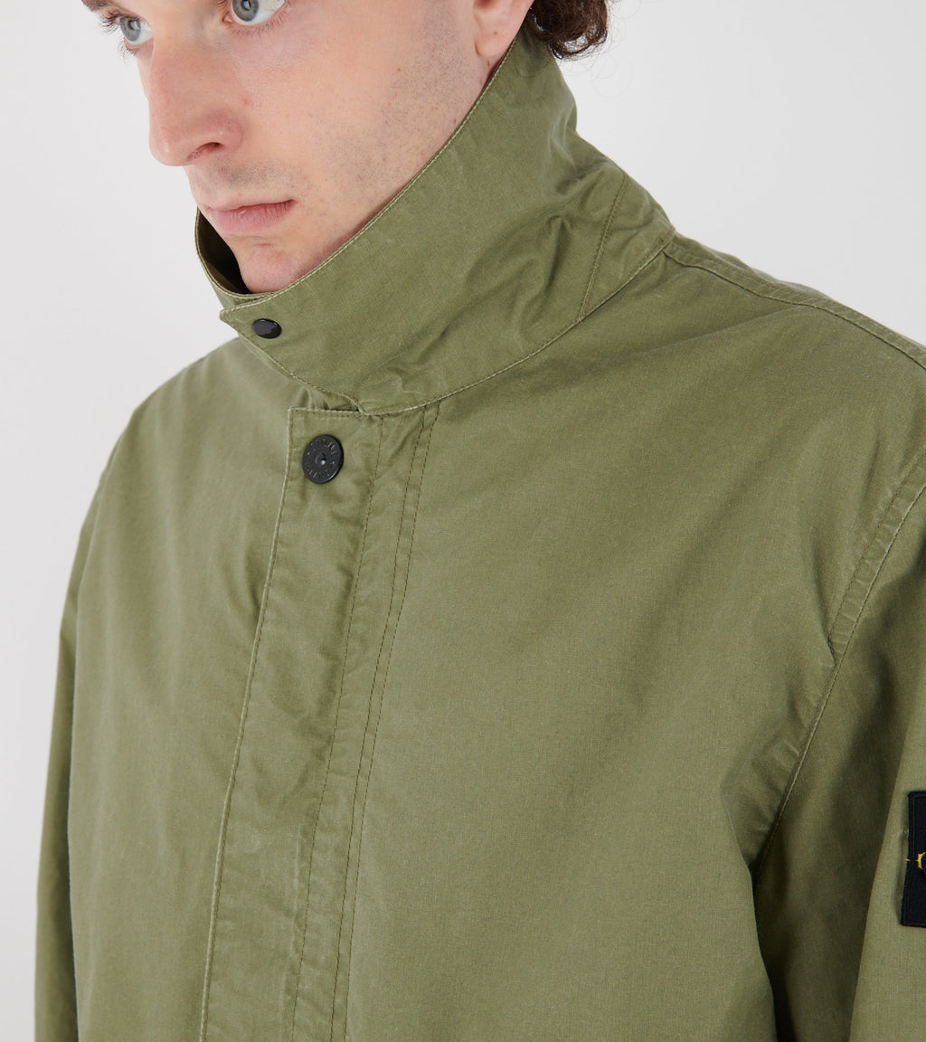 Waxed Pigment Cotton Tela Jacket Green
