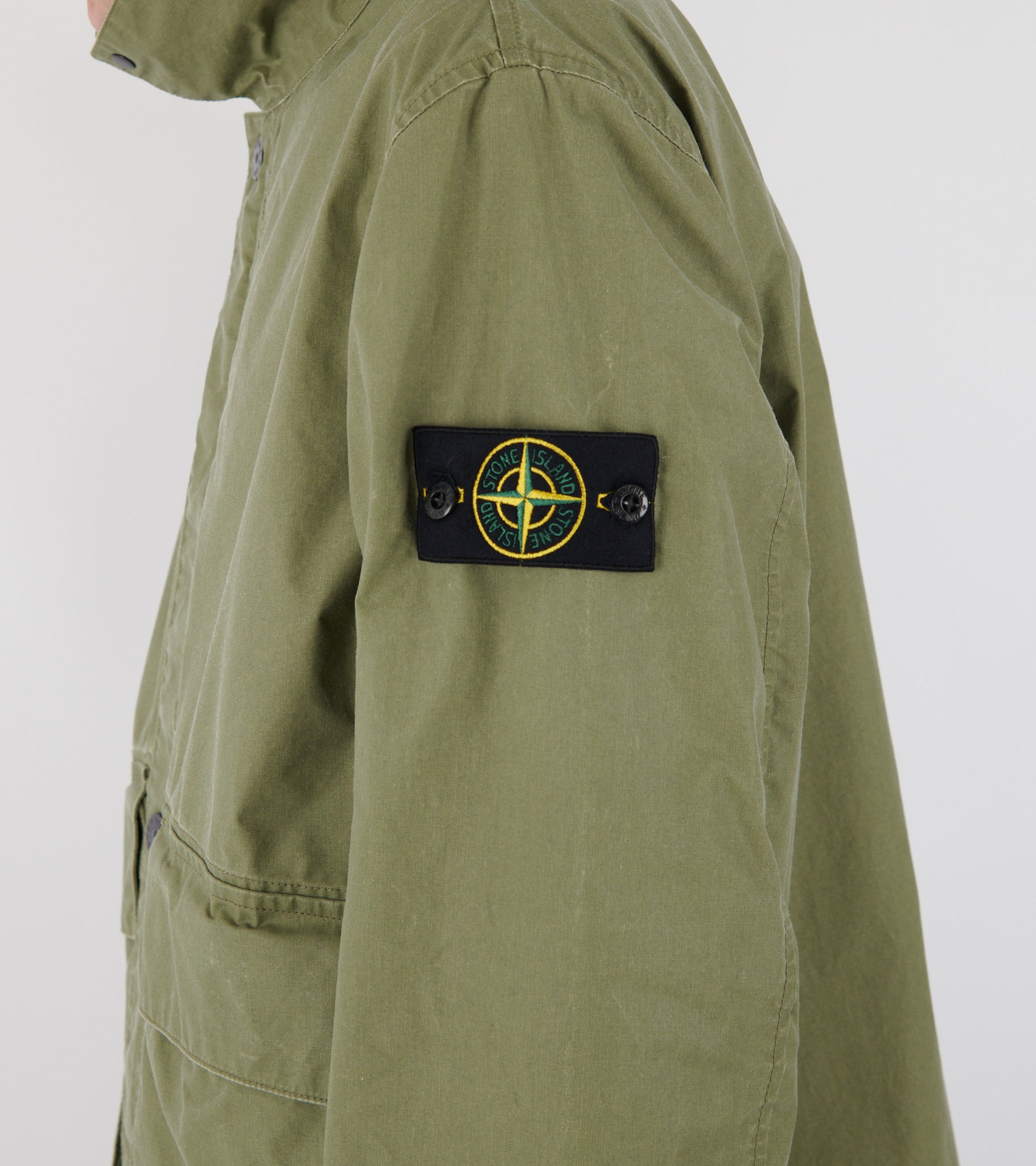 Waxed Pigment Cotton Tela Jacket Green