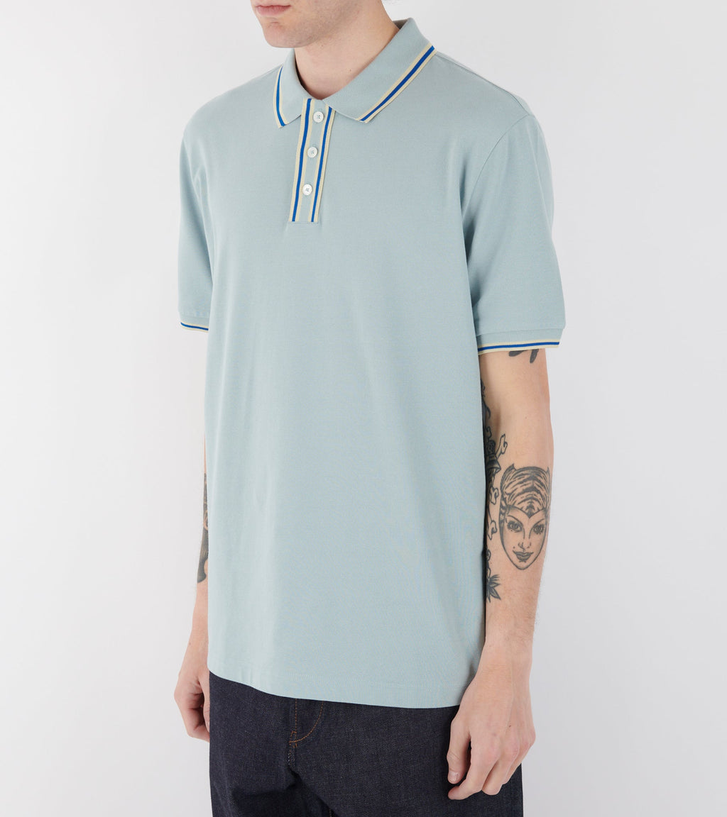 S/S Polo Shirt Light Blue/Cream