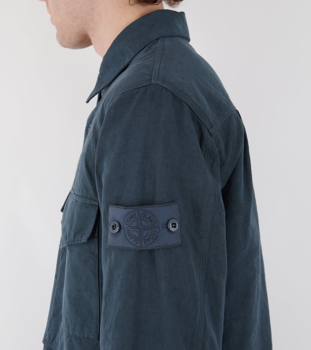 Linen Ghost Overshirt Dusty Petrol Blue