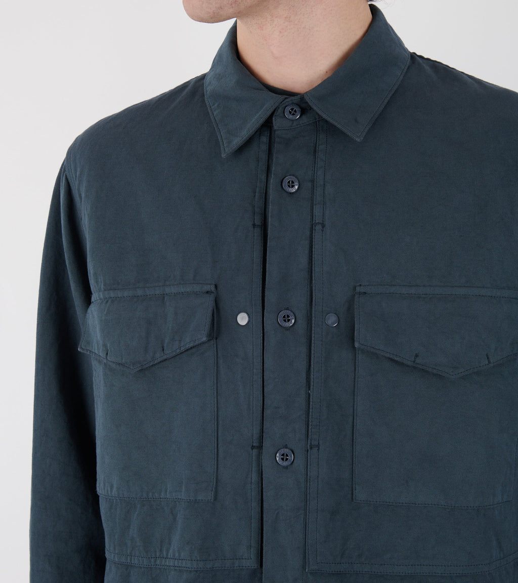 Linen Ghost Overshirt Dusty Petrol Blue