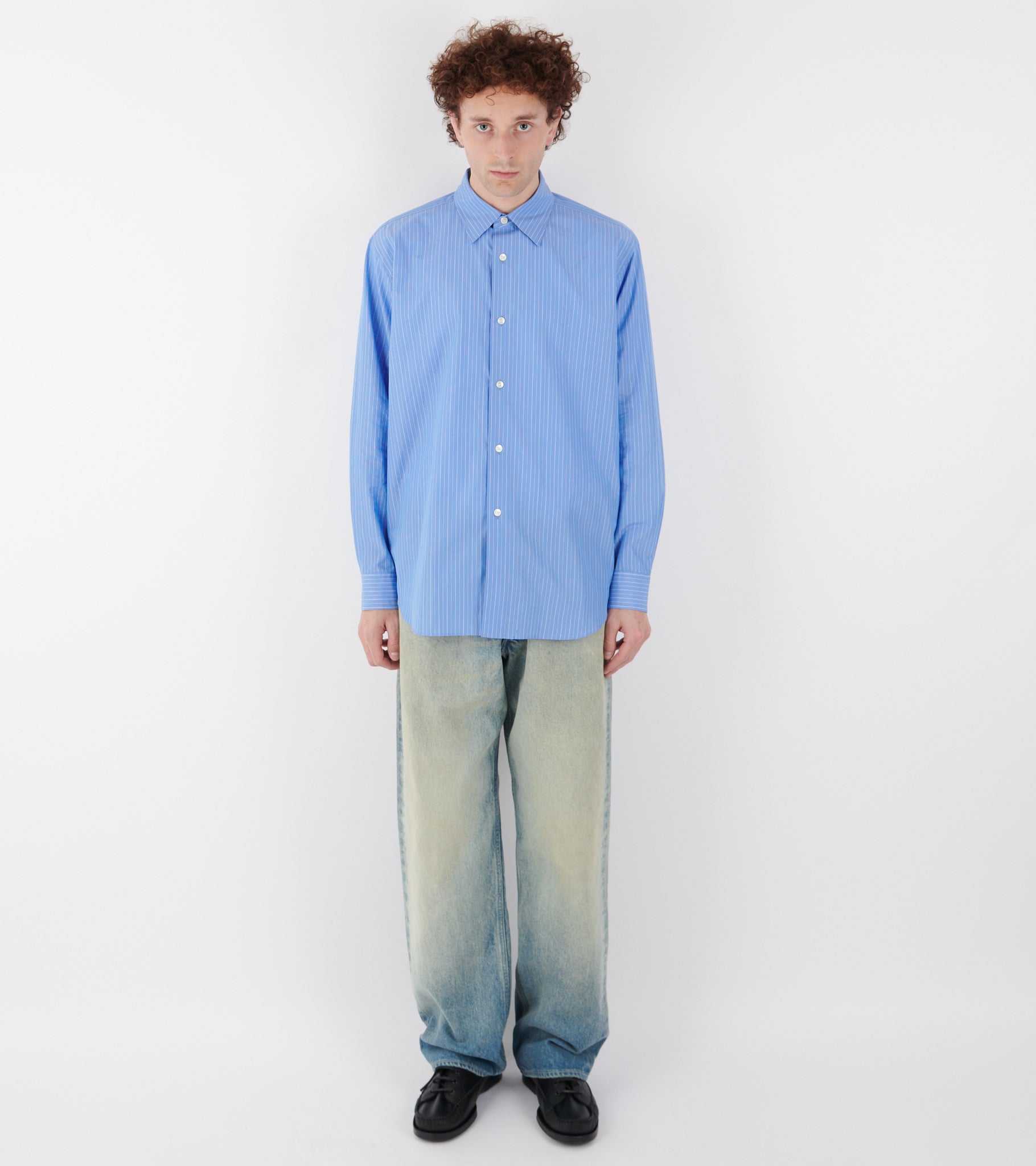 Selvedge Faded Heavy Denim Wide Pants Faded Indigo
