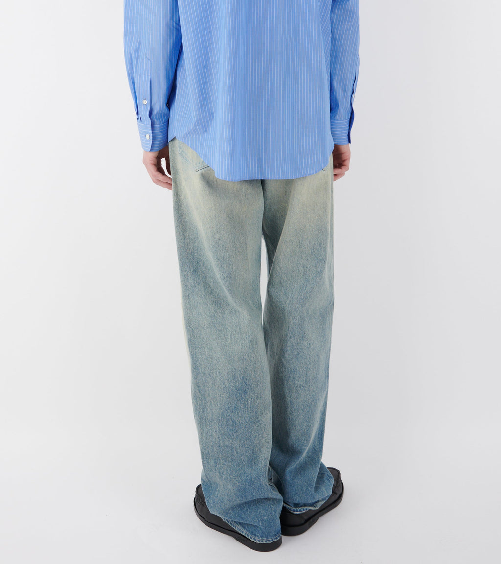 Selvedge Faded Heavy Denim Wide Pants Faded Indigo