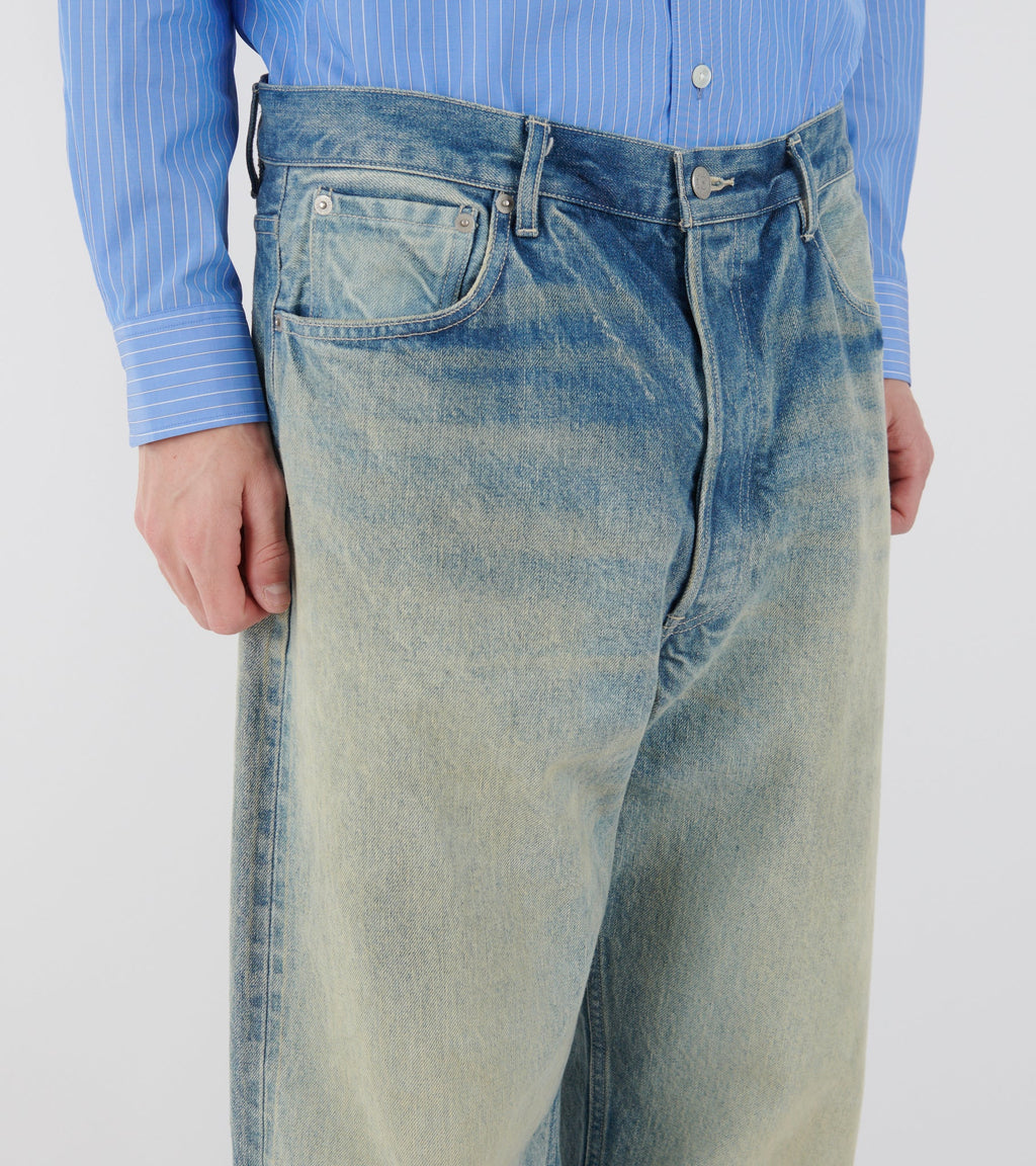 Selvedge Faded Heavy Denim Wide Pants Faded Indigo