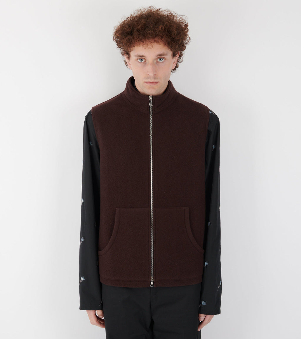 Fleece Full Zip Vest Tanin