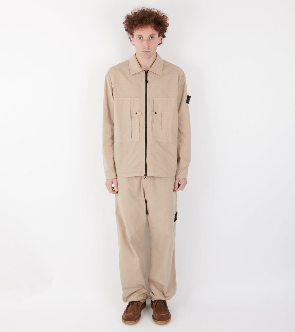 Cotton Ripstop Trousers Beige