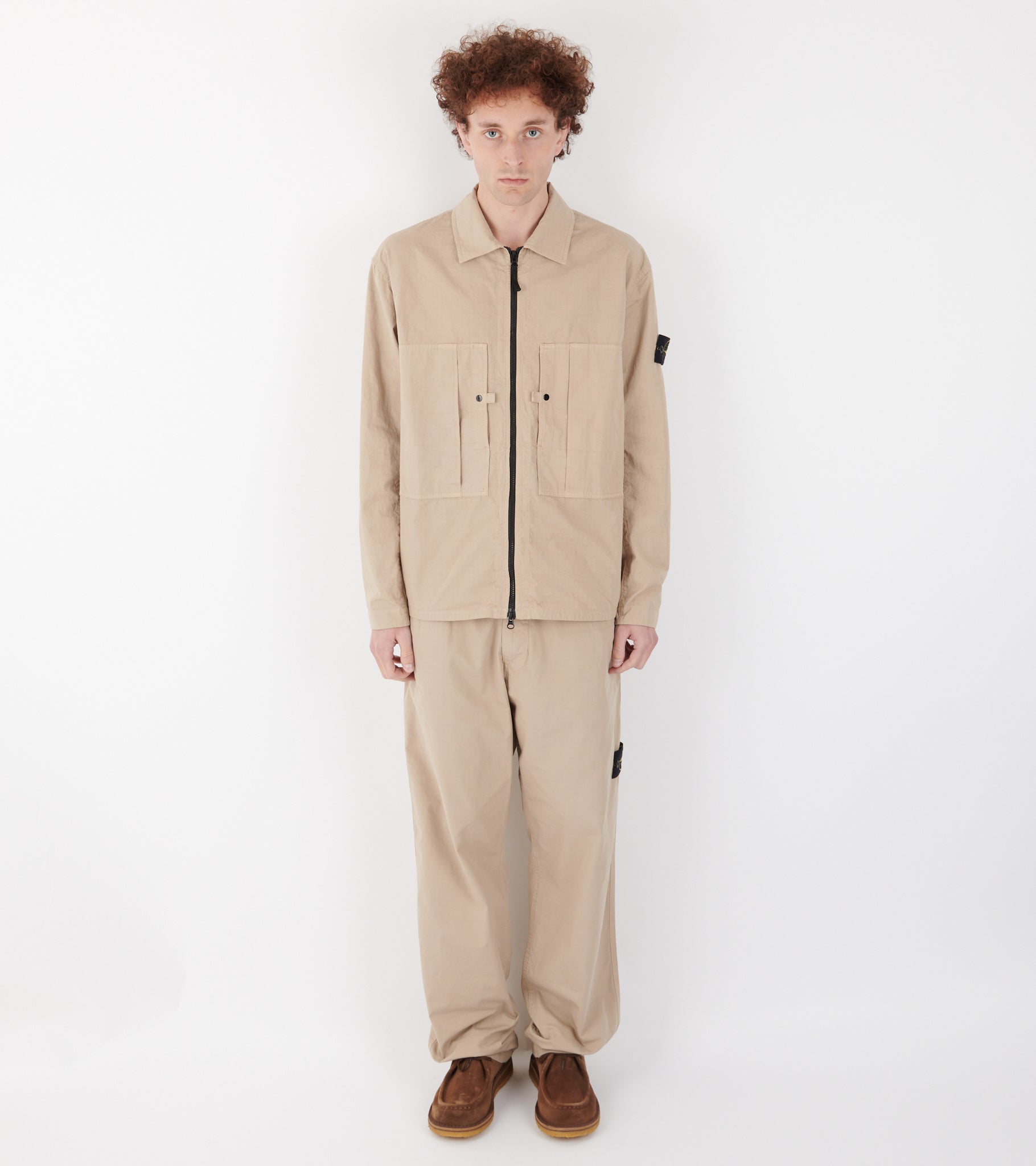 Cotton Ripstop Trousers Beige