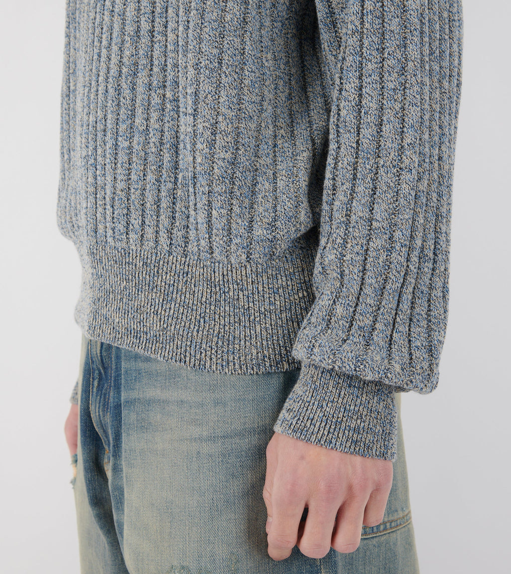 Moon Linen Sweater Blue Moulines