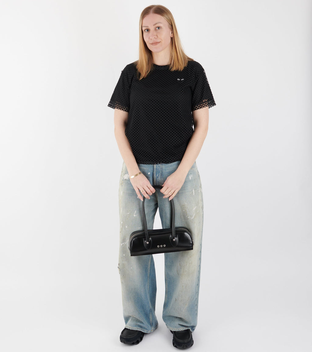 U Black Heart Mesh T-shirt Black