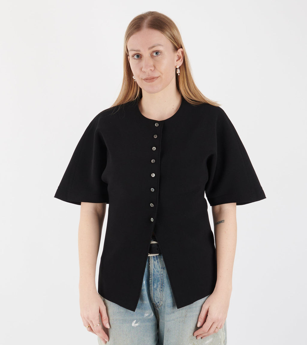 Lay3 Half-sleeve Blouse Black