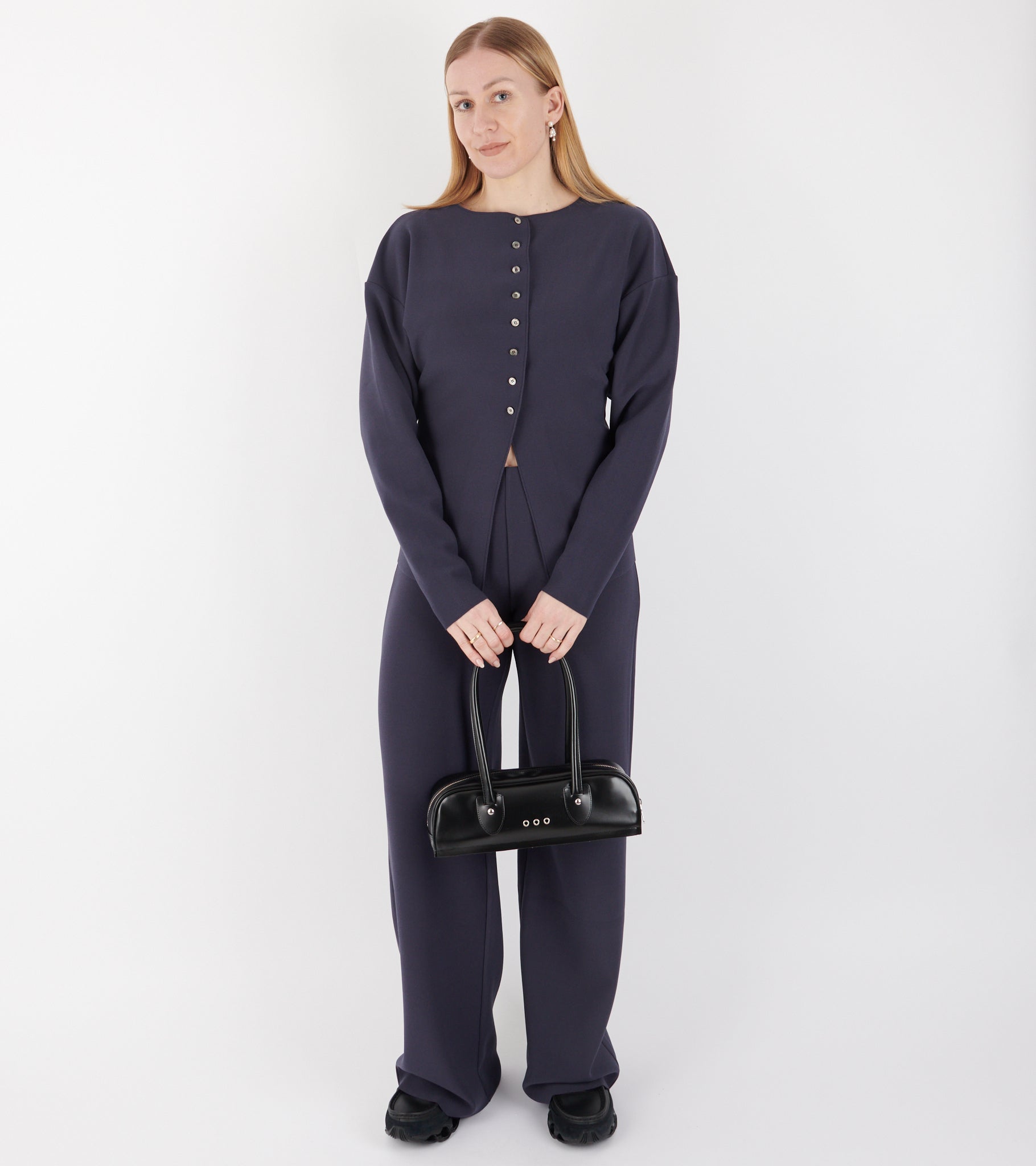Lay2 Boatneck Cardigan Mood Indigo