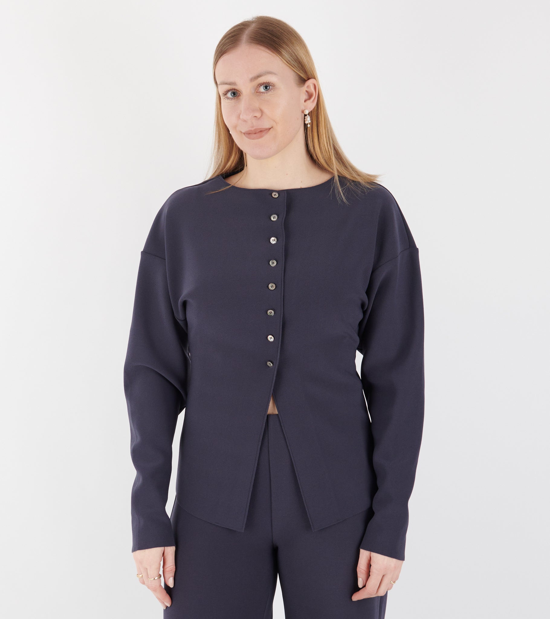 Lay2 Boatneck Cardigan Mood Indigo