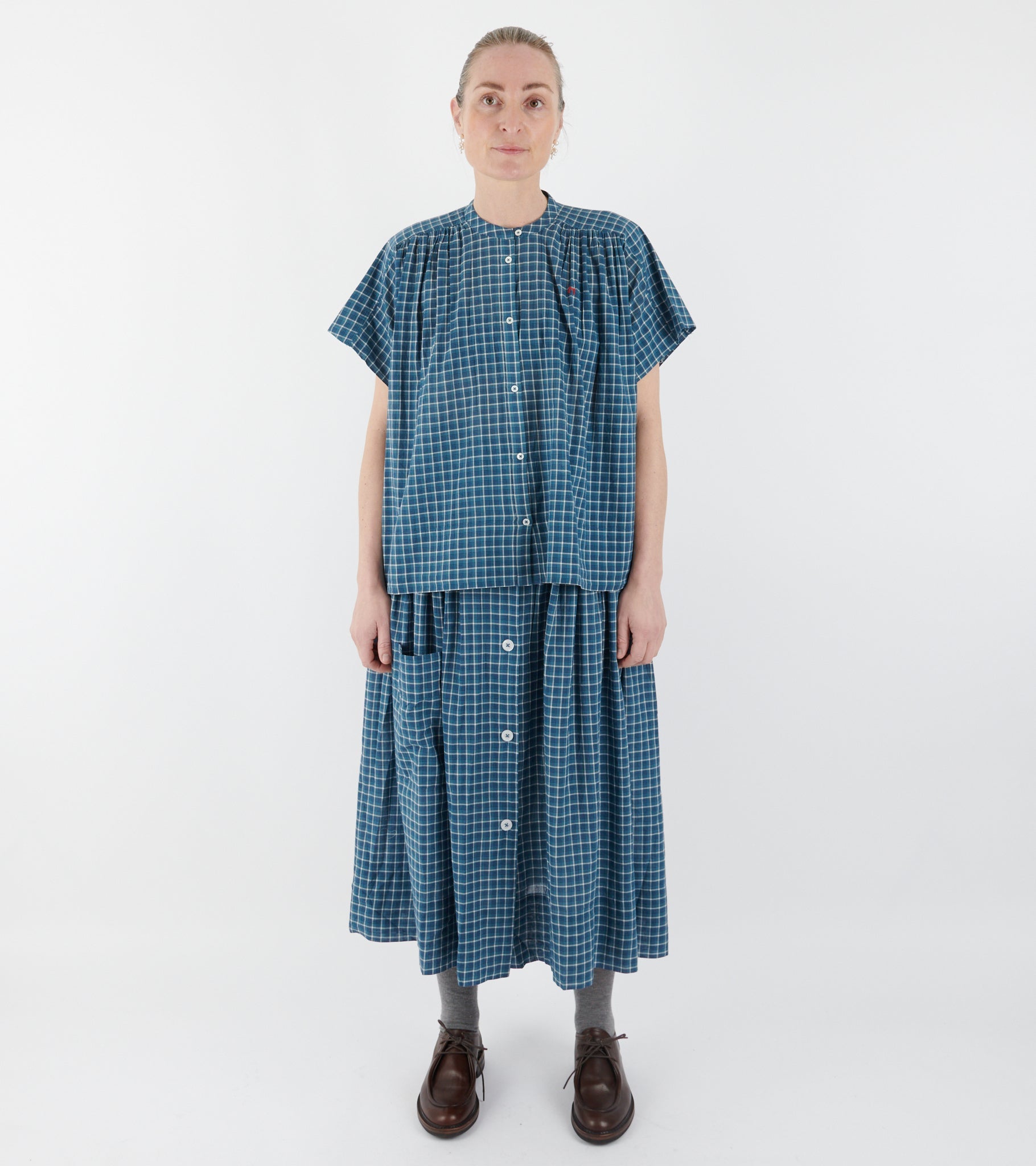 Max Blouse No. 775 Messenger Checks Indigo