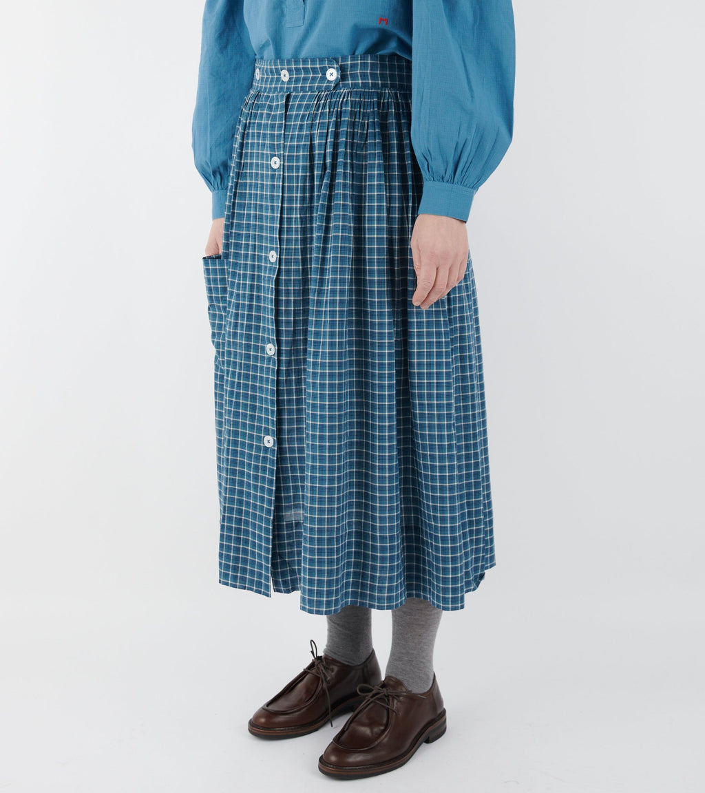 Mona Skirt No. 837 Messenger Checks Indigo