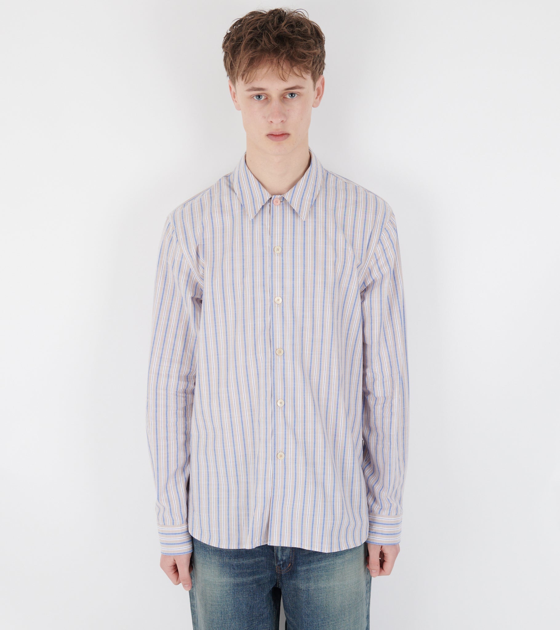 Striped Shirt Beige/Blue