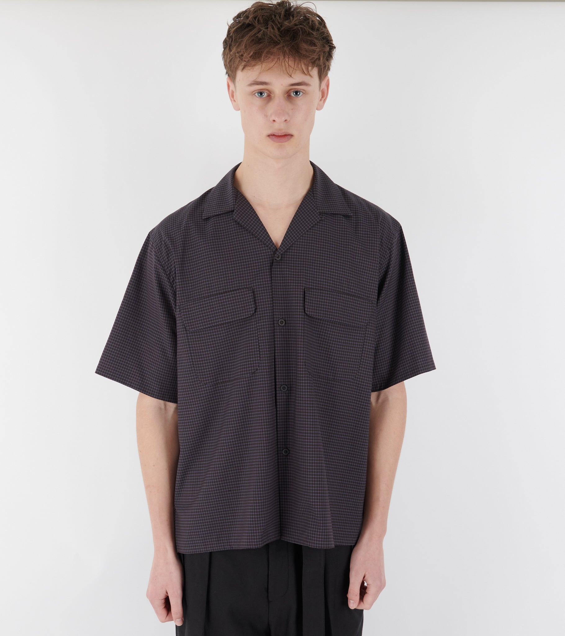 Summer Wool SS Shirt Brown Plaid