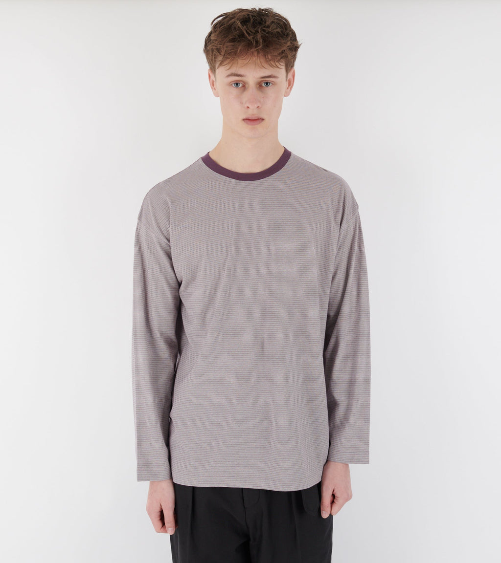 Hard Twisted Stripe Jersey L/S Tee Grey Multi Stripe