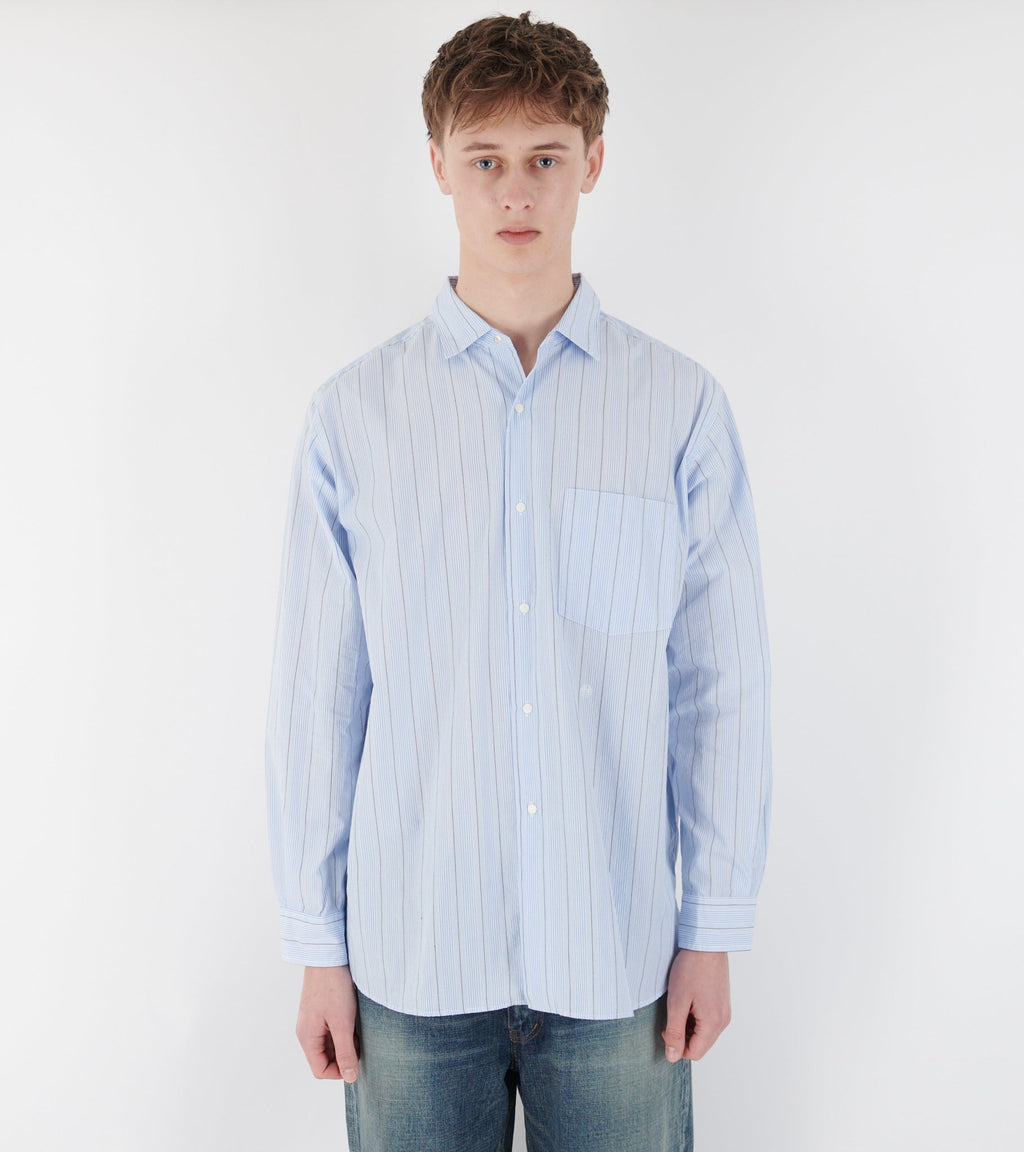 Stripe Wind Shirt Sax