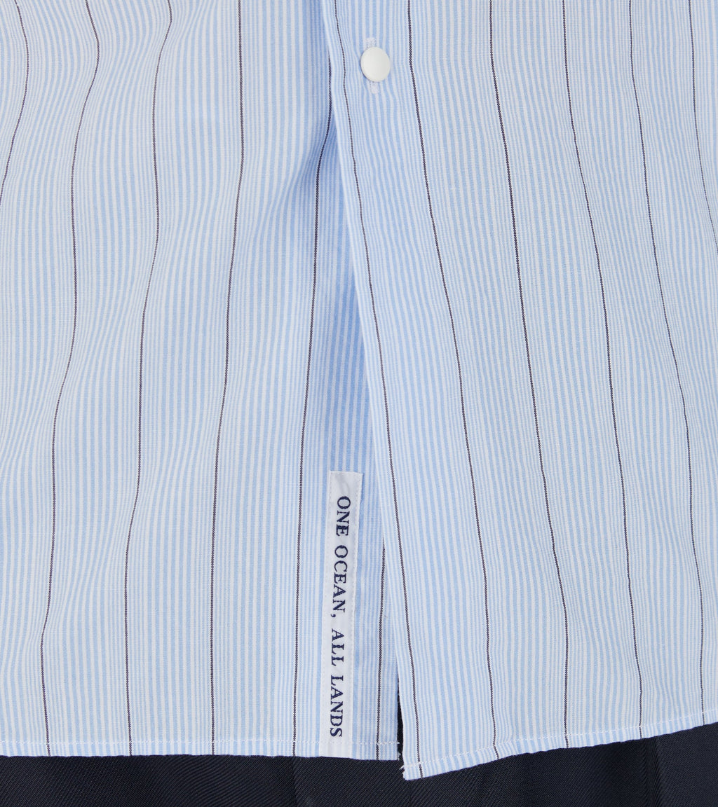 Stripe Wind Shirt Sax