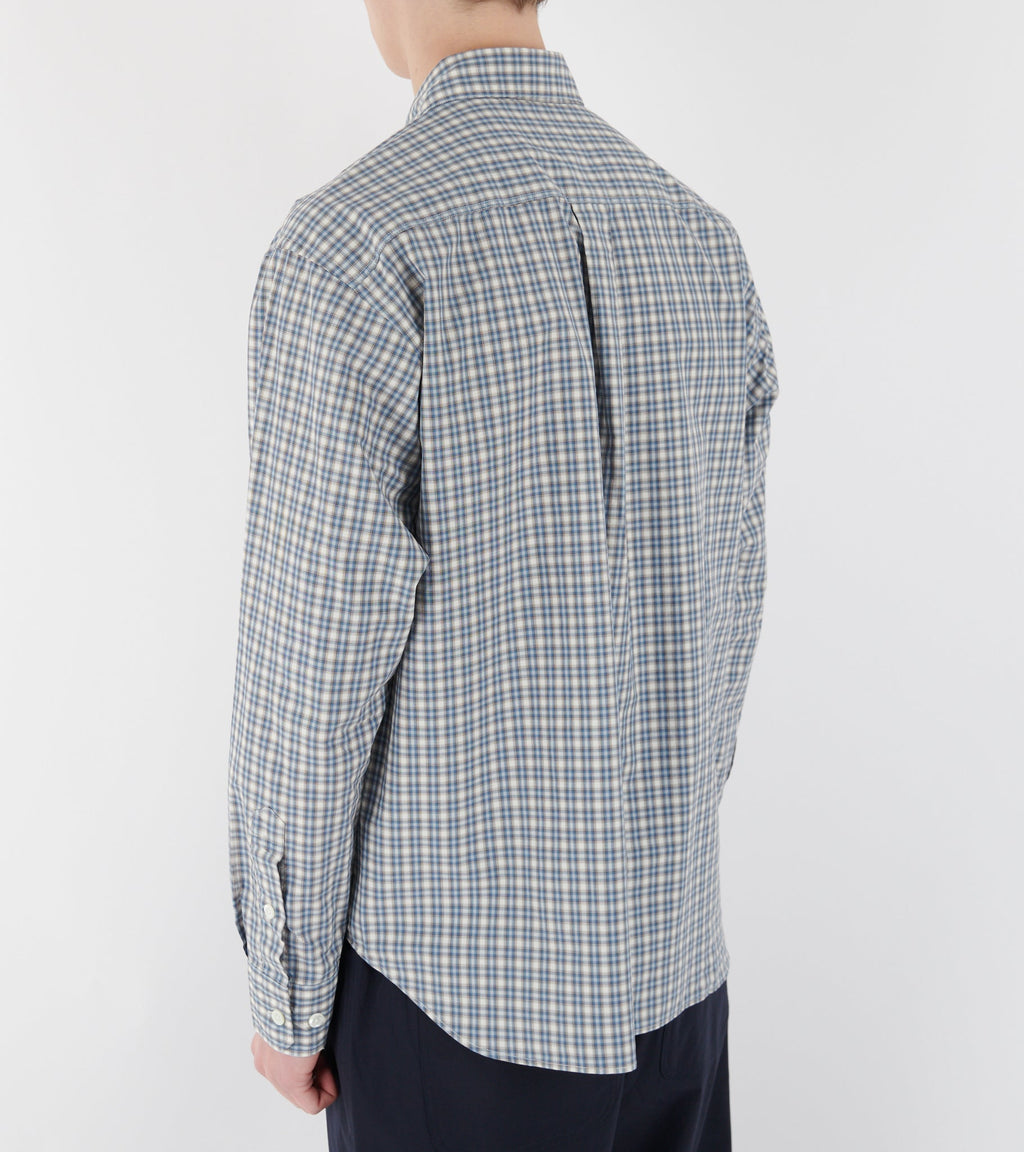 Falster Fine Check Oversize Shirt Cerulean