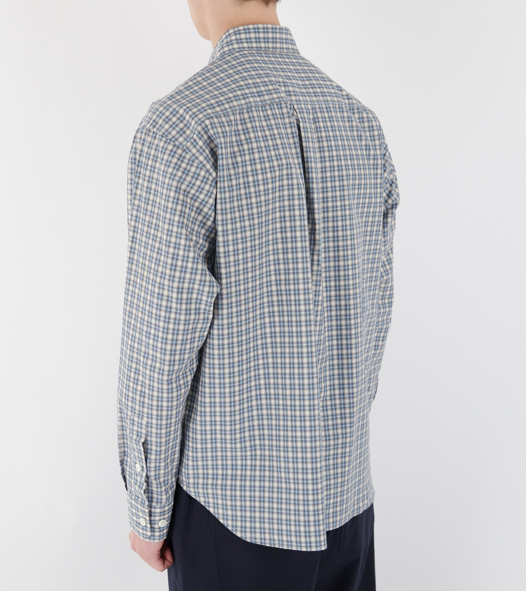 Falster Fine Check Oversize Shirt Cerulean